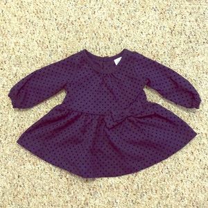 Navy with black dots newborn formal dress